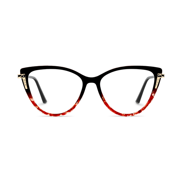 Eydology Bella Black to Red Tortoise Women's Cat Eye Glasses 2