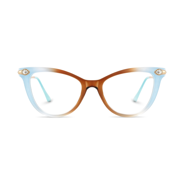 Eydology Brenda Aqua Brown Gradient Women's Cat Eye Glasses 2