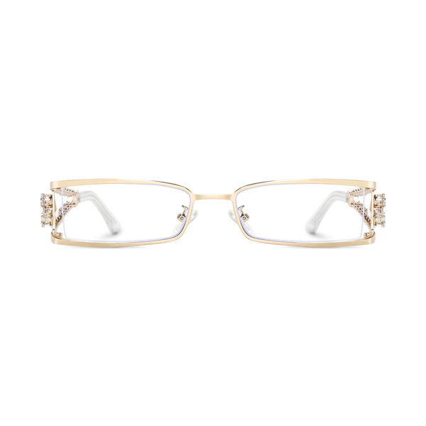 Eydology Jasmine Gold Rectangle Eyeglasses 1