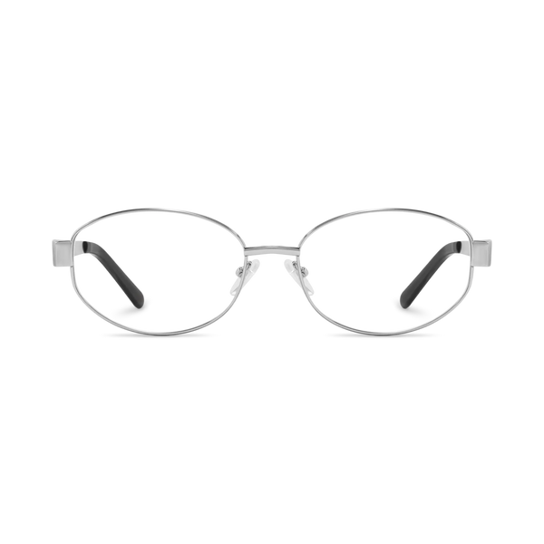 Nelly Silver/Black Round Glasses 2