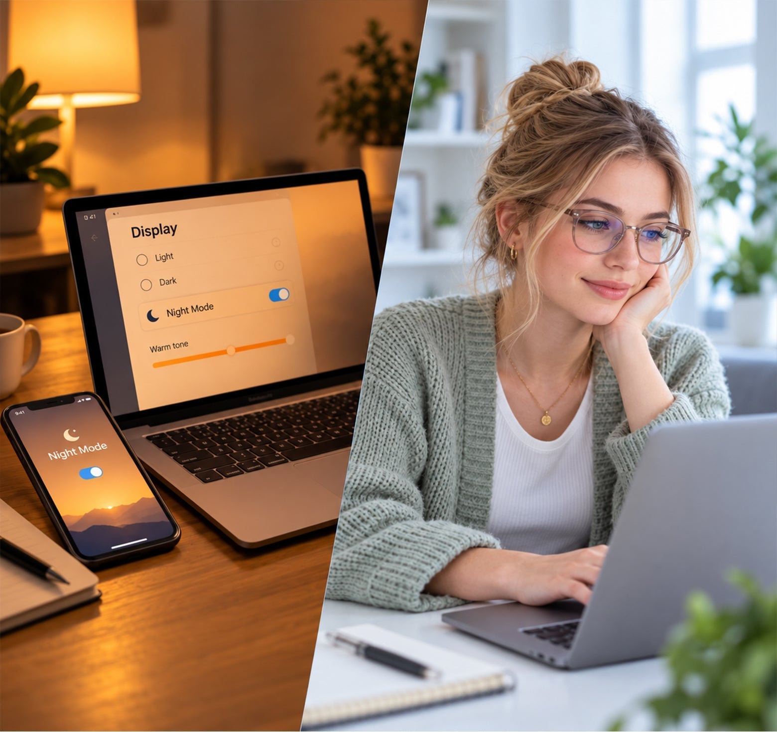 Blue Light Glasses vs. Night Mode: What's the Difference?