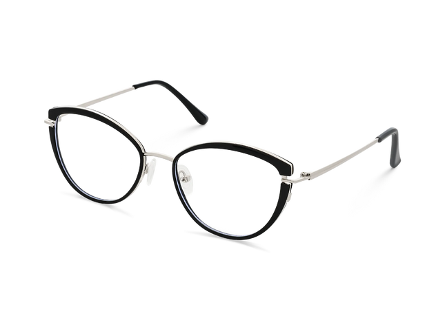 Barrett Silver/Black Cat Eye Glasses 3