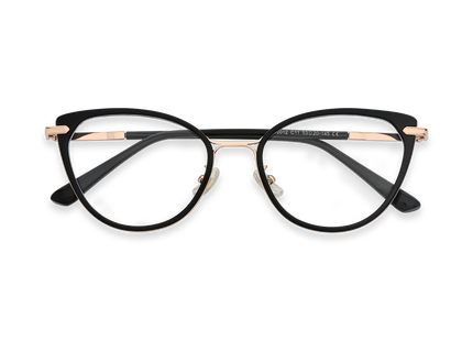 Blakely Gold/Black Cat Eye Glasses 1