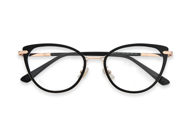 Blakely Gold/Black Cat Eye Glasses 1