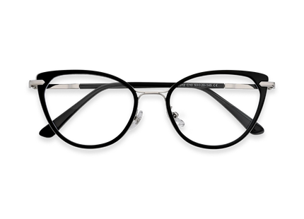 Blakely Silver/Black Cat Eye Glasses 1