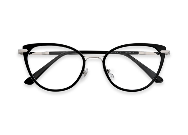 Blakely Silver/Black Cat Eye Glasses 1
