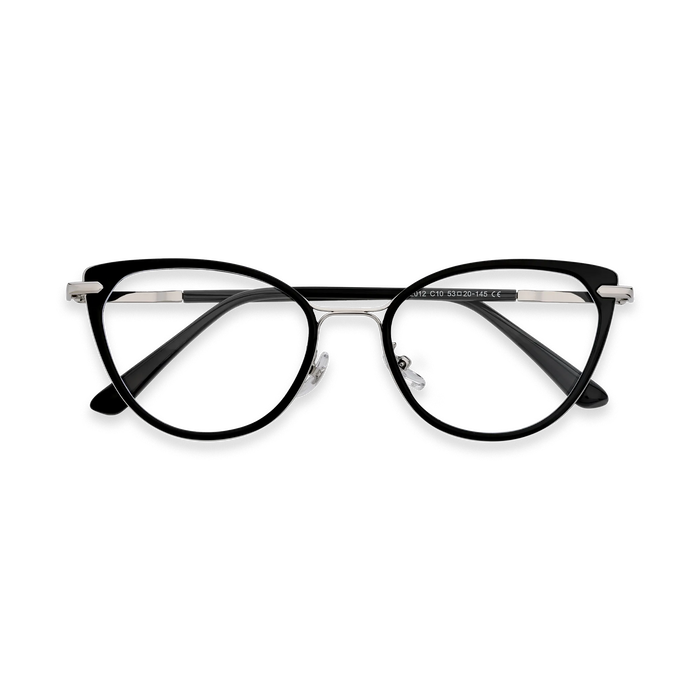 Blakely Silver/Black Cat Eye Glasses 1