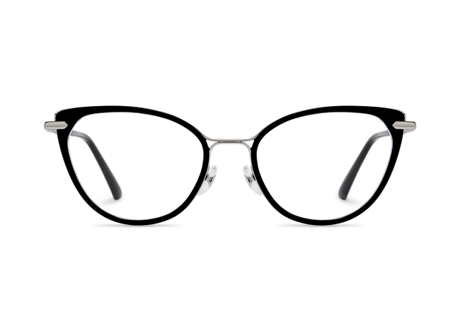 Blakely Silver/Black Cat Eye Glasses 2