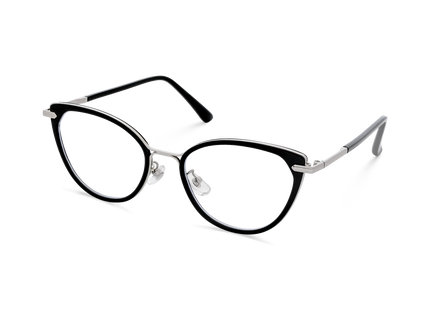 Blakely Silver/Black Cat Eye Glasses 3