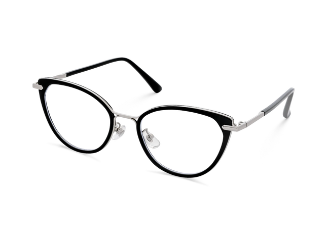 Blakely Silver/Black Cat Eye Glasses 3