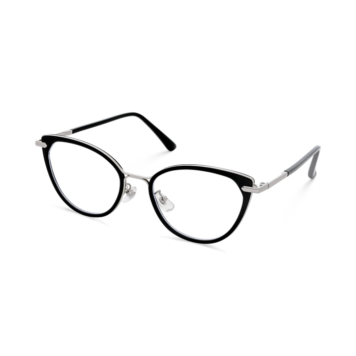 Blakely Silver/Black Cat Eye Glasses 3