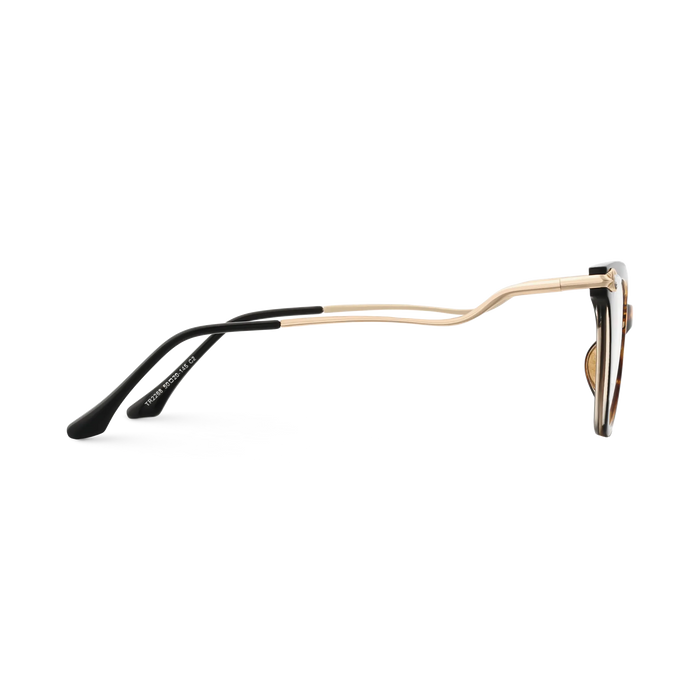 Brenda Black and Tortoise Fade Women's Cat Eye Glasses with rhinestone 4