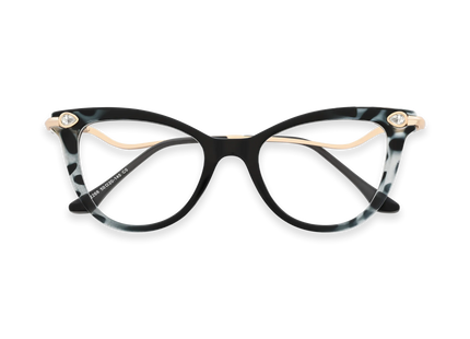 Brenda Black to Smoky Gray Pattern Gradient Women's Cat Eye Glasses 1