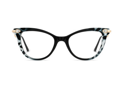 Brenda Black to Smoky Gray Pattern Gradient Women's Cat Eye Glasses 2