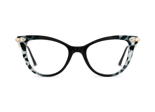 Brenda Black to Smoky Gray Pattern Gradient Women's Cat Eye Glasses 2