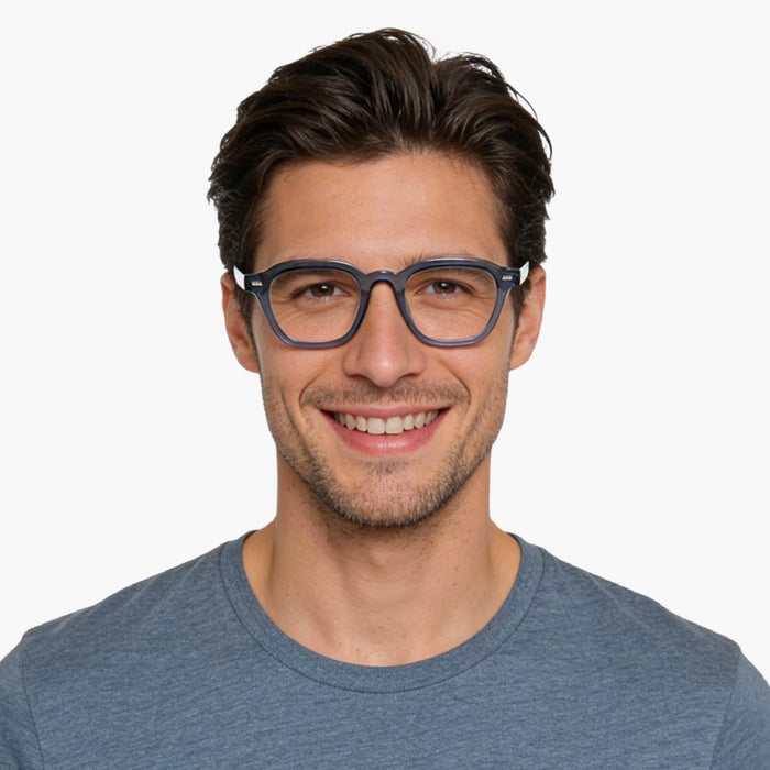The Eydology Collin series in crystal blue presents stylish square frames that embody understated charm for all genders.