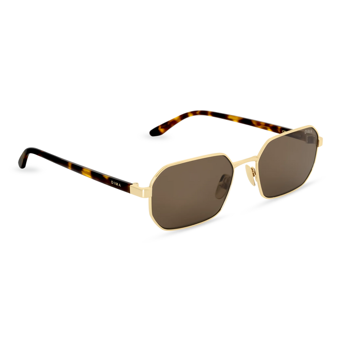 DIMA Eyewear Crux Gold Amber Tortoise Frame Brown Lens 3
