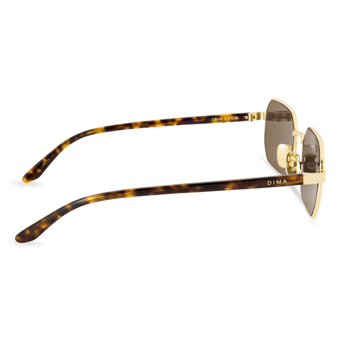 DIMA Eyewear Crux Gold Amber Tortoise Frame Brown Lens 4
