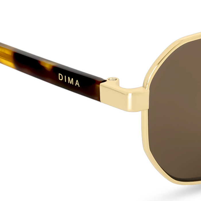 DIMA Eyewear Crux Gold Amber Tortoise Frame Brown Lens 5