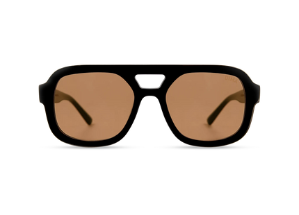 DIMA Eyewear Flare Black Frame Light Brown Lens 1