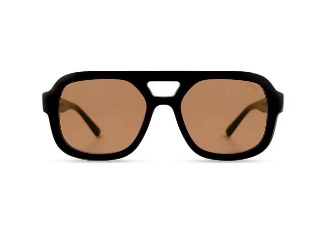 DIMA Eyewear Flare Black Frame Light Brown Lens 1