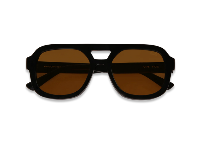 DIMA Eyewear Flare Black Frame Light Brown Lens 2