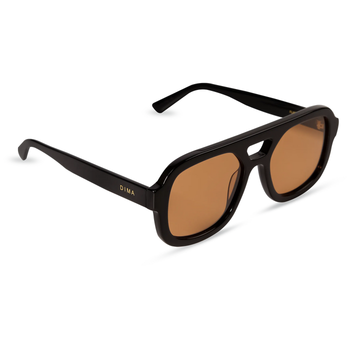 DIMA Eyewear Flare Black Frame Light Brown Lens 3