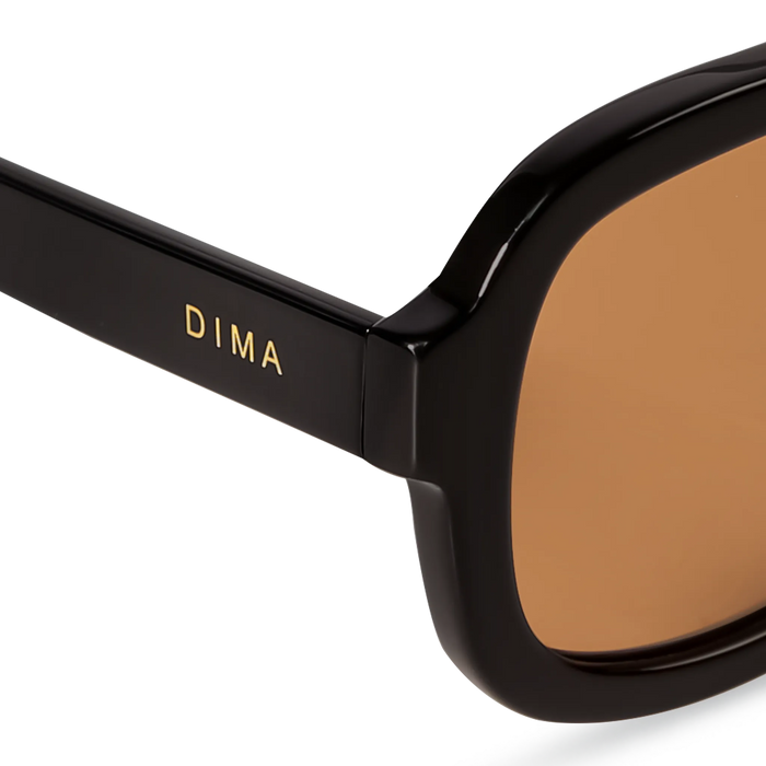 DIMA Eyewear Flare Black Frame Light Brown Lens 5
