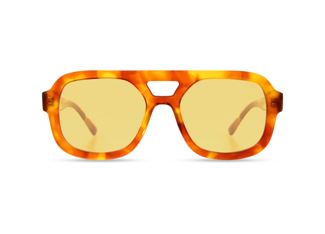 DIMA Eyewear Flare Havana Frame Yellow Lens 1