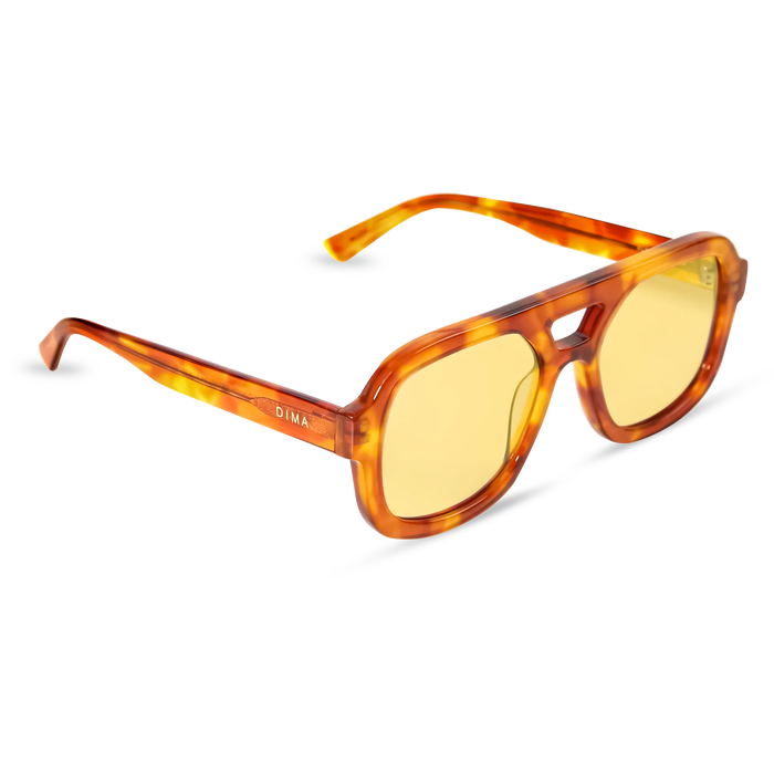 DIMA Eyewear Flare Havana Frame Yellow Lens 3