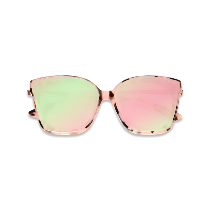 DIMA Eyewear Lulu Pink Tortoise Frame Rose Mirror Lens 2