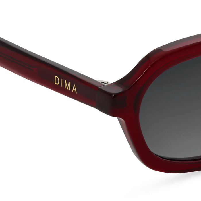 DIMA Eyewear Rayna Crystal Red Frame Grey Gradient Lens 5