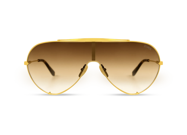 DIMA Eyewear Skyra Gold Dark Tortoise Frame Brown Gradient Lens 1