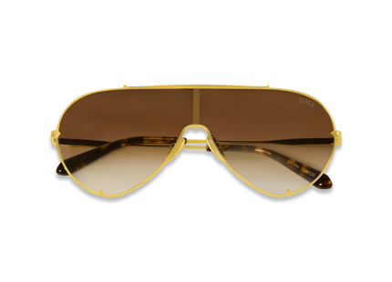 DIMA Eyewear Skyra Gold Dark Tortoise Frame Brown Gradient Lens 2