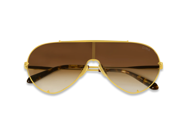 DIMA Eyewear Skyra Gold Dark Tortoise Frame Brown Gradient Lens 2