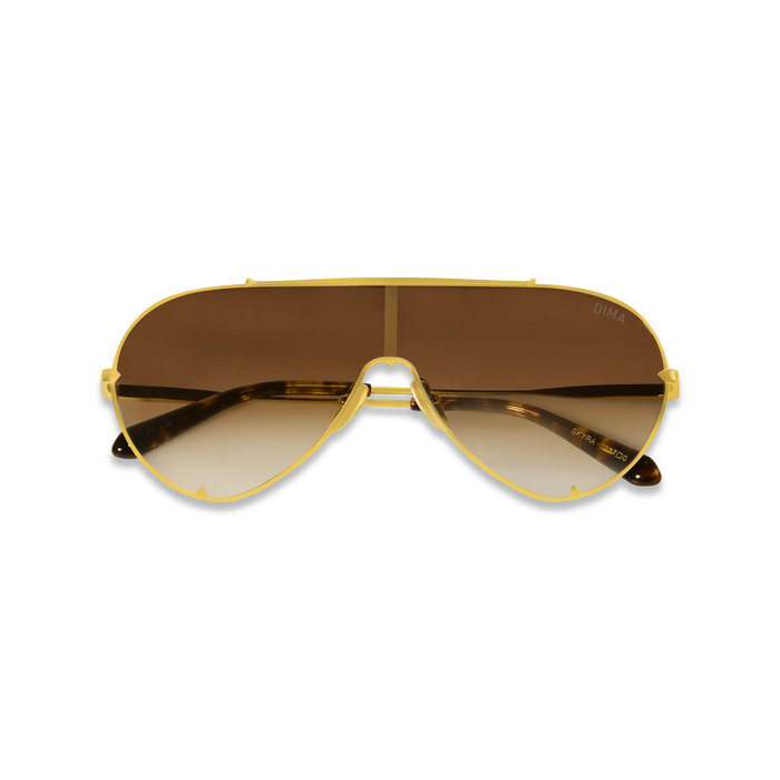 DIMA Eyewear Skyra Gold Dark Tortoise Frame Brown Gradient Lens 2