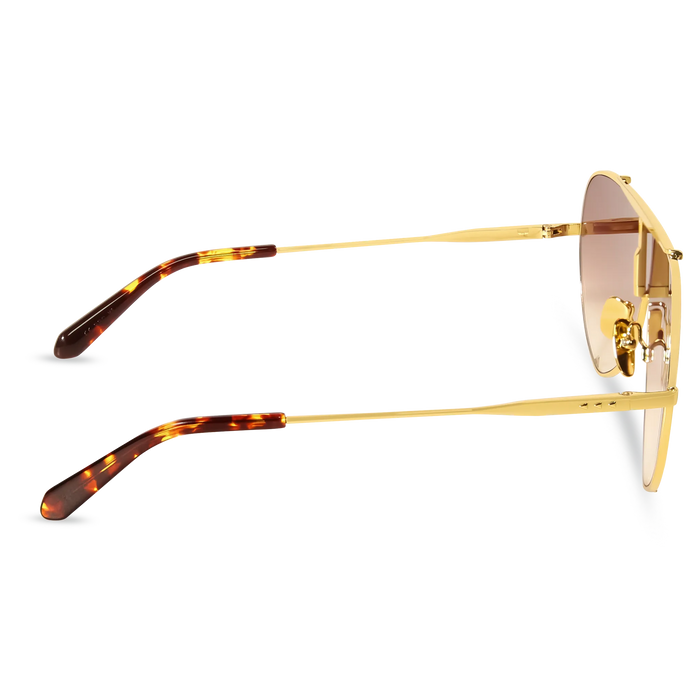 DIMA Eyewear Skyra Gold Dark Tortoise Frame Brown Gradient Lens 4