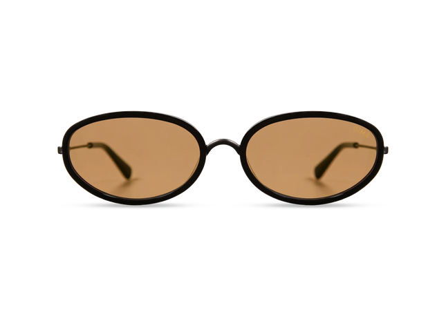 DIMA Eyewear Solis Black Frame Light Brown Lens 1