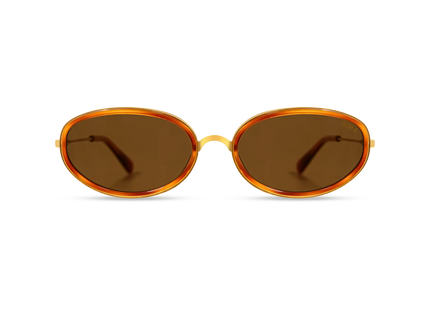 DIMA Eyewear Solis Gold Amber Tortoise Frame Brown Lens 1