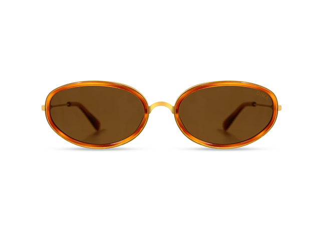 DIMA Eyewear Solis Gold Amber Tortoise Frame Brown Lens 1