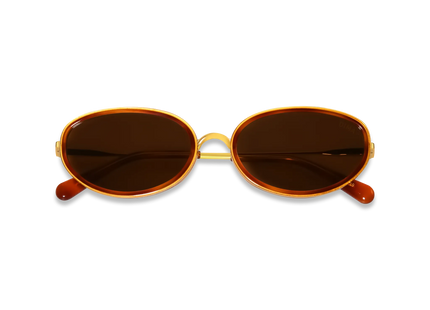 DIMA Eyewear Solis Gold Amber Tortoise Frame Brown Lens 2