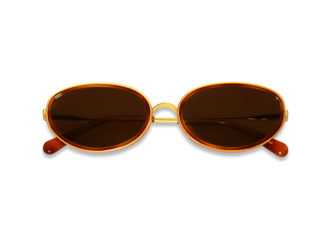 DIMA Eyewear Solis Gold Amber Tortoise Frame Brown Lens 2