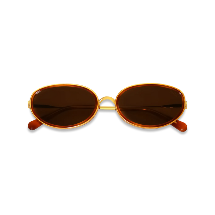 DIMA Eyewear Solis Gold Amber Tortoise Frame Brown Lens 2