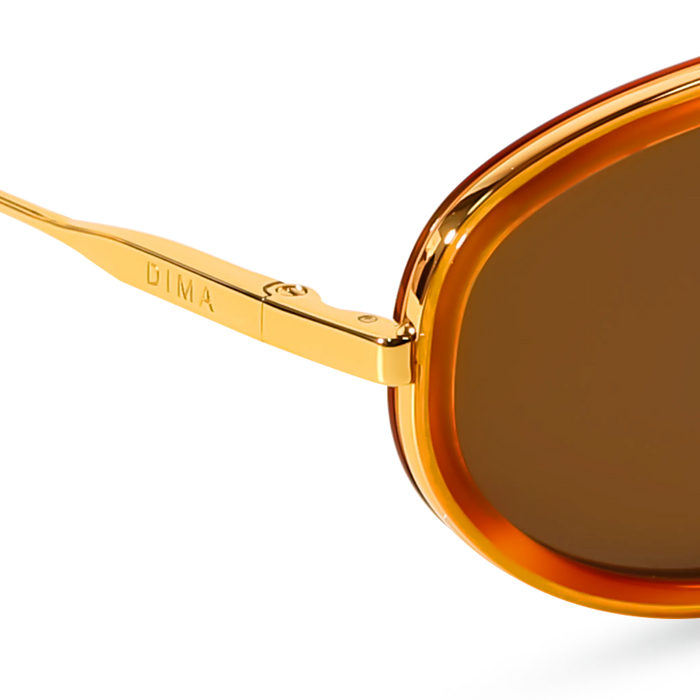 DIMA Eyewear Solis Gold Amber Tortoise Frame Brown Lens 5