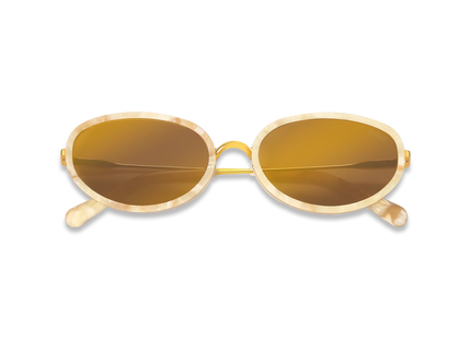 DIMA Eyewear Solis Gold Cream Marble Frame Brown Mirror Lens 2