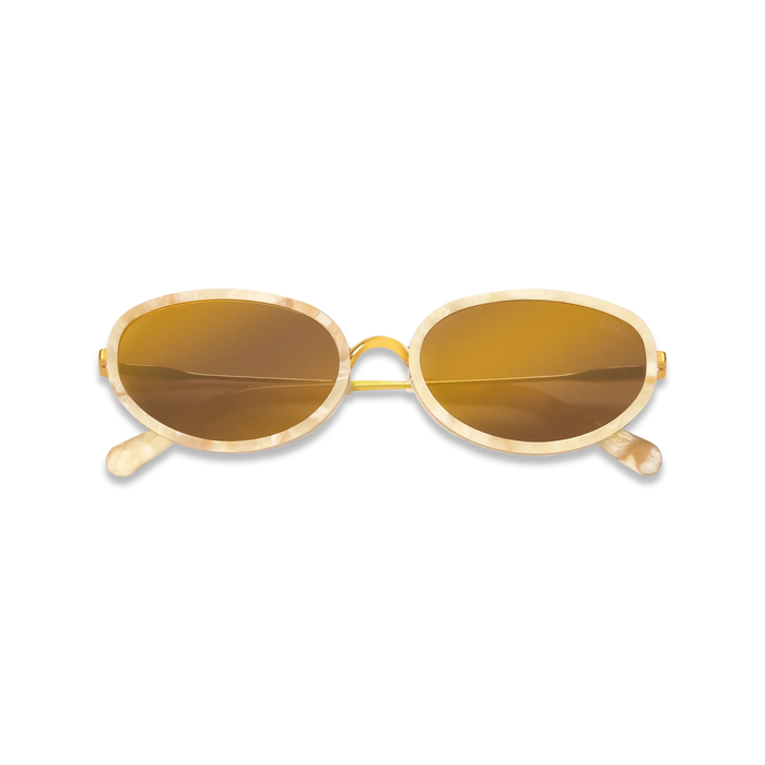 DIMA Eyewear Solis Gold Cream Marble Frame Brown Mirror Lens 2