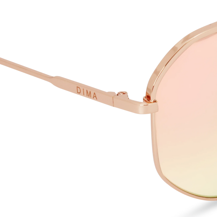 DIMA Glass Nova Rose Gold Pink Tortoise Frame Taupe Mirror Lens 5