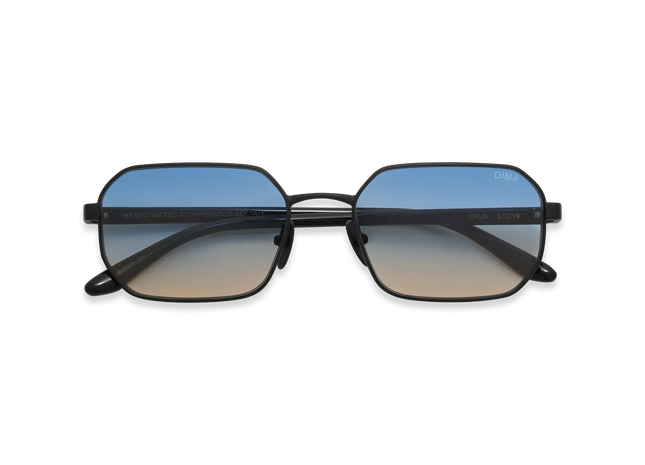 DIMA Sunglasses Crux Black Frame Blue Yellow Faded Lens 2