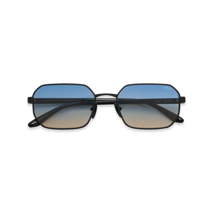 DIMA Sunglasses Crux Black Frame Blue Yellow Faded Lens 2