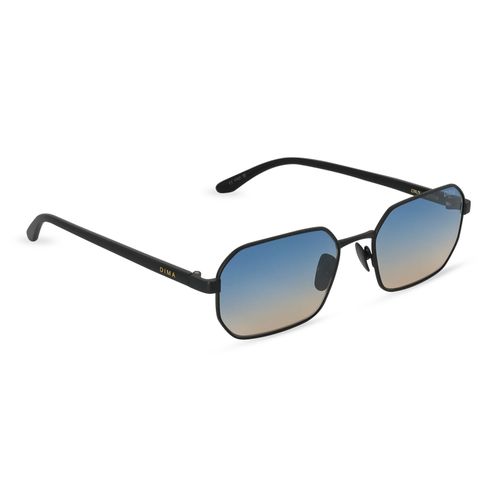 DIMA Sunglasses Crux Black Frame Blue Yellow Faded Lens 3